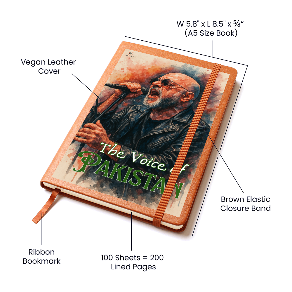 Ali Azmat The Voice of Pakistan Leather Graphic Journal by Iqra Rabbani