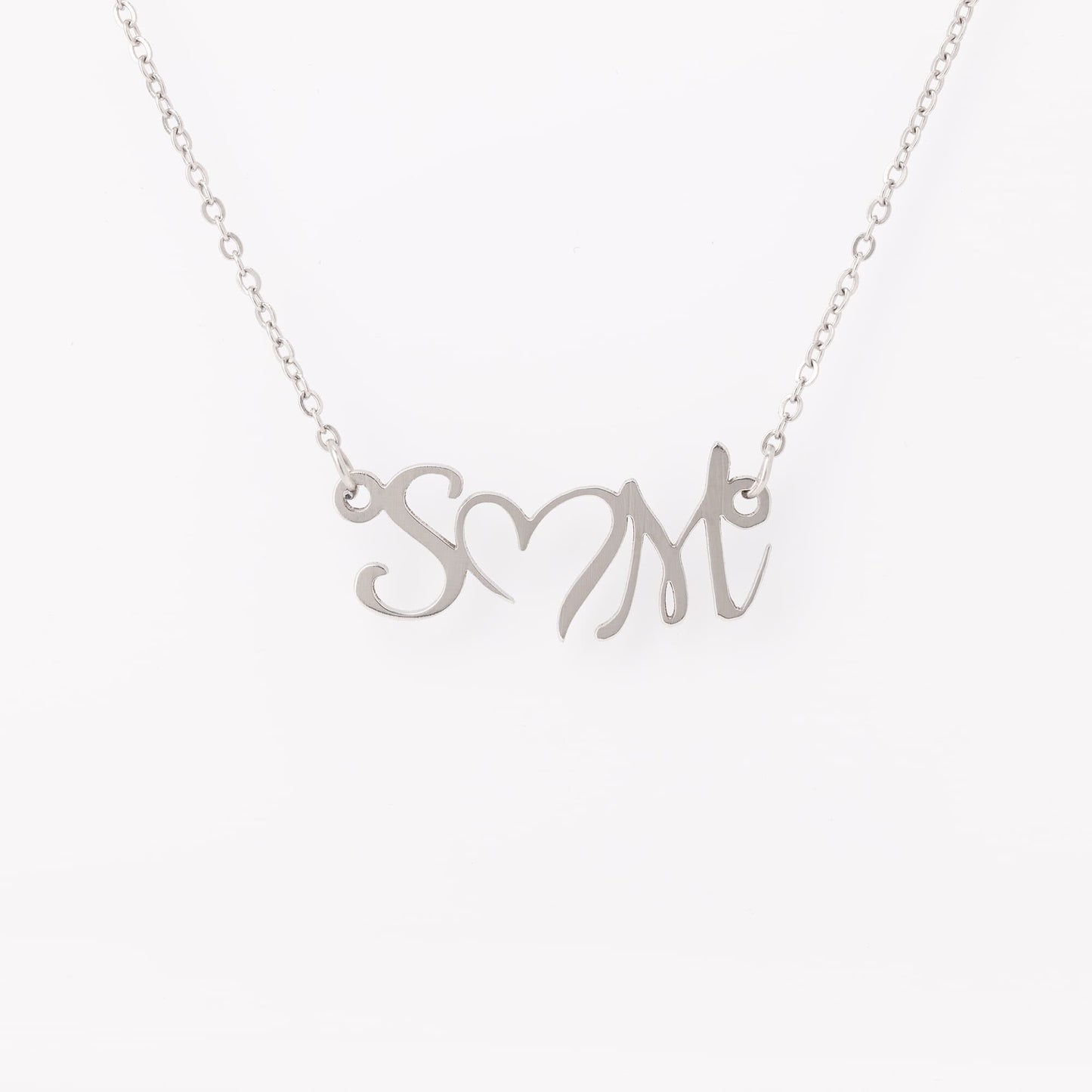 Double Initial Heart Necklace Personalized/Custom Gift for Her
