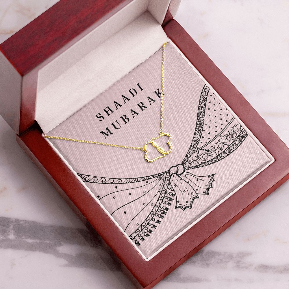 Shaadi Mubarak Everlasting Love Interlocking Hearts Necklace Gift For The Bride