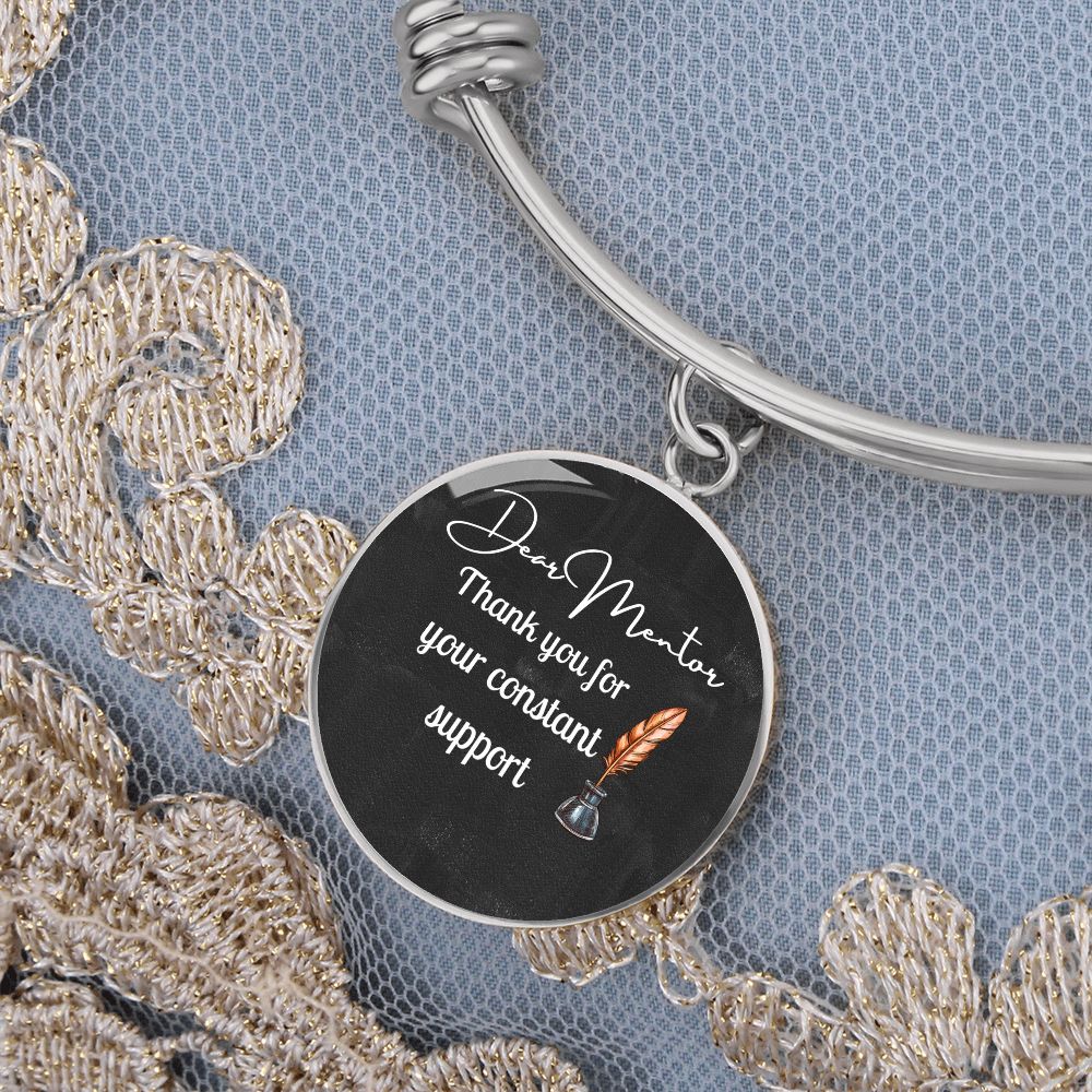 Dear Mentor Circle Bangle Gift For Her