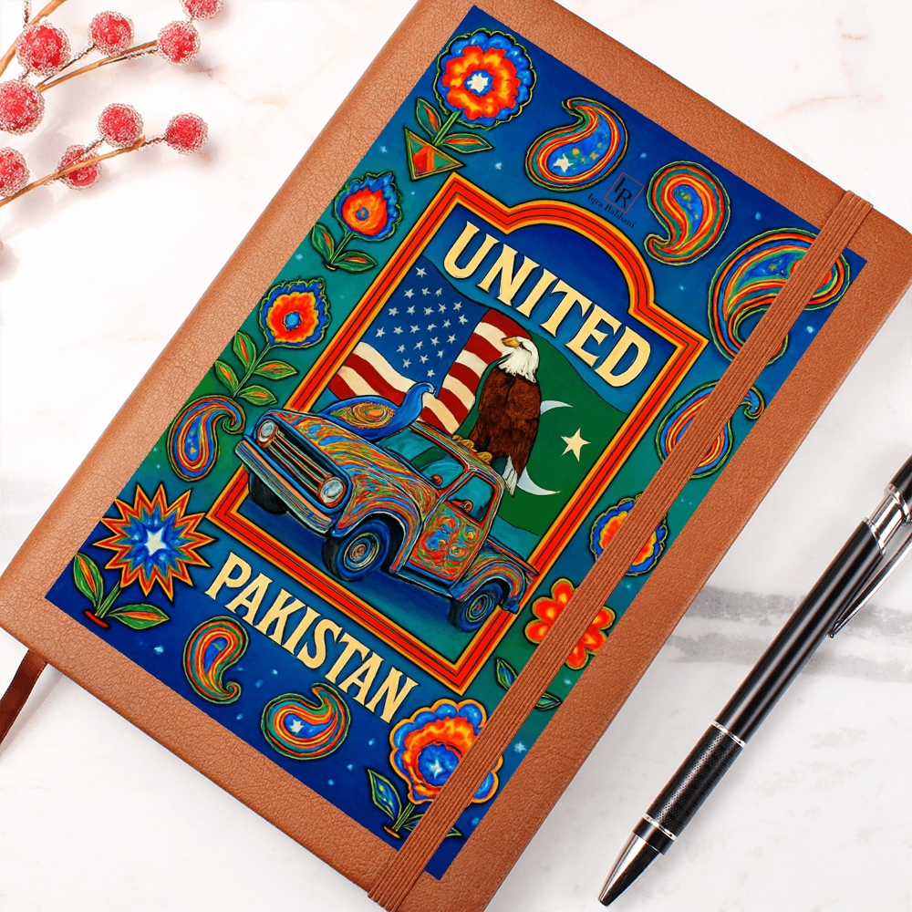 United Pakistan Leather Graphic Journal by Iqra Rabbani