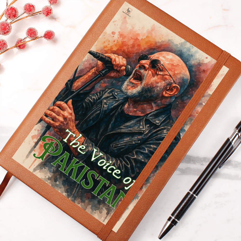 Ali Azmat The Voice of Pakistan Leather Graphic Journal by Iqra Rabbani