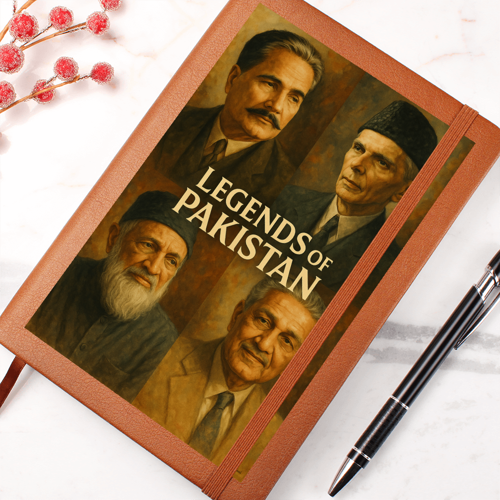 Legends of Pakistan Leather Graphic Journal by Iqra Rabbani