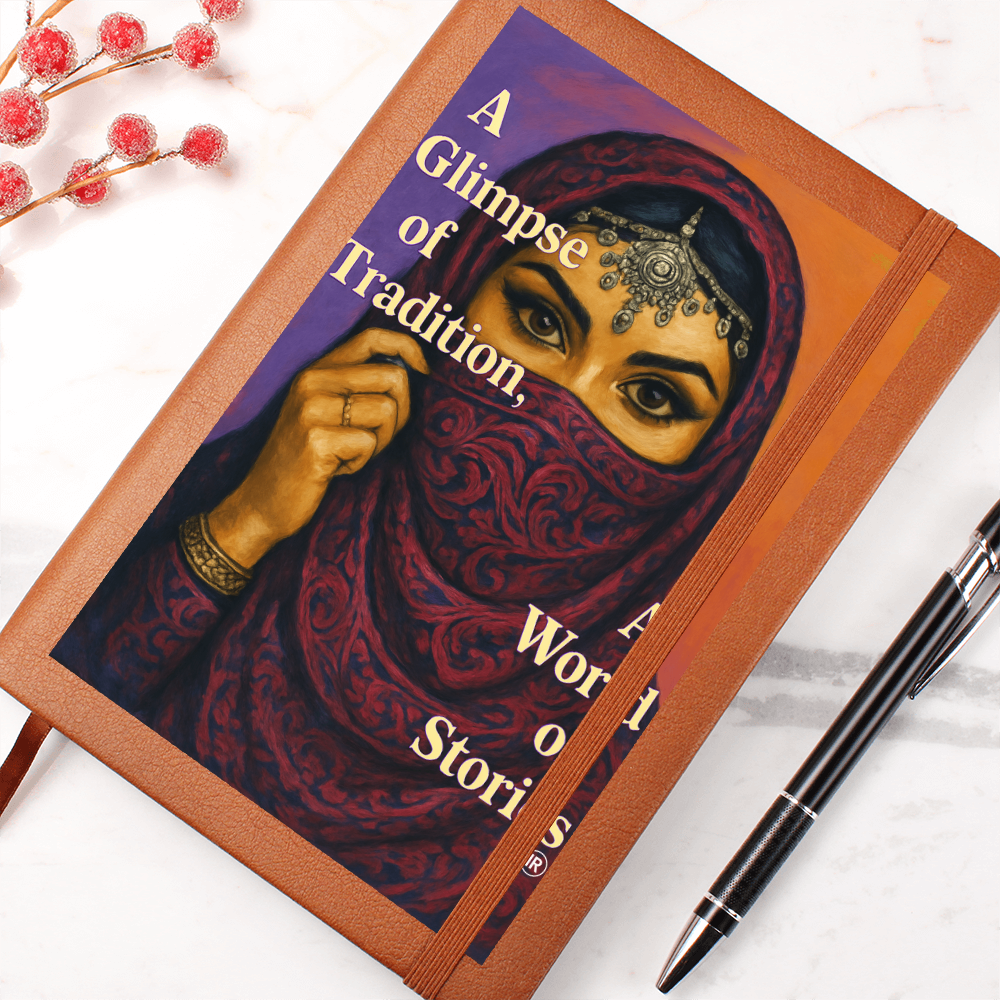 Traditional Arabic Style Graphic Leather Journal by Iqra Rabbani