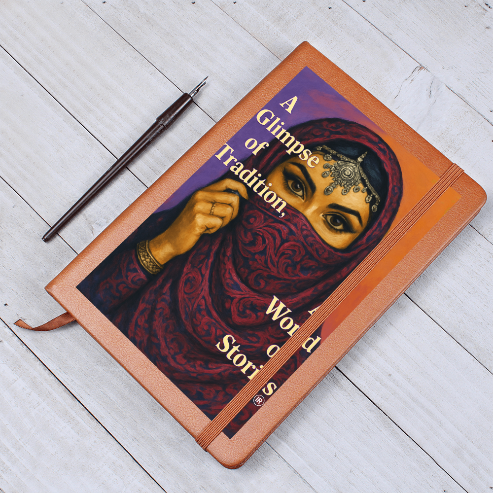 Traditional Arabic Style Graphic Leather Journal by Iqra Rabbani