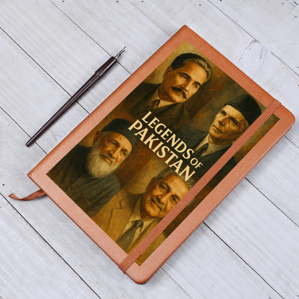 Legends of Pakistan Leather Graphic Journal by Iqra Rabbani
