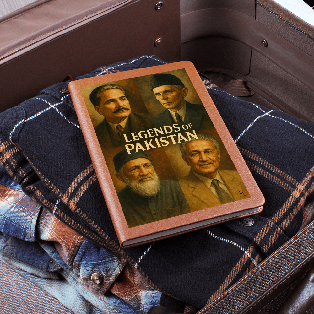 Legends of Pakistan Leather Graphic Journal by Iqra Rabbani
