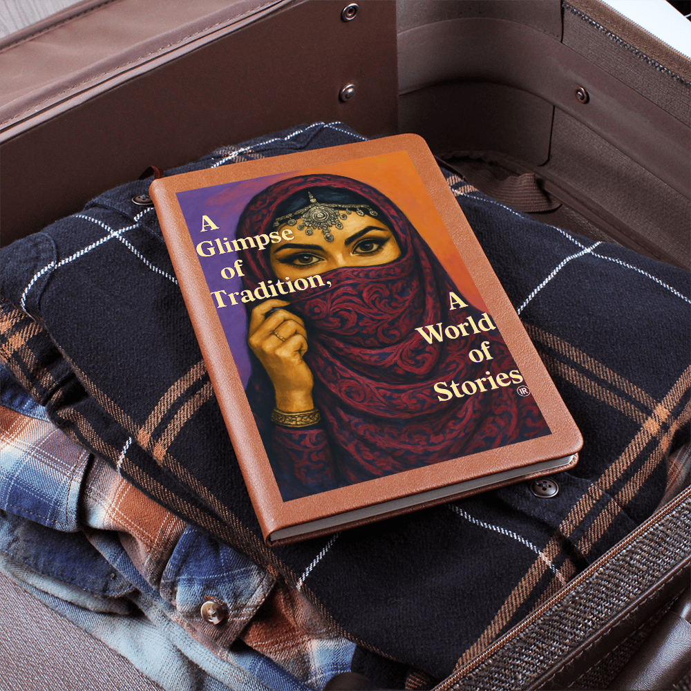 Traditional Arabic Style Graphic Leather Journal by Iqra Rabbani