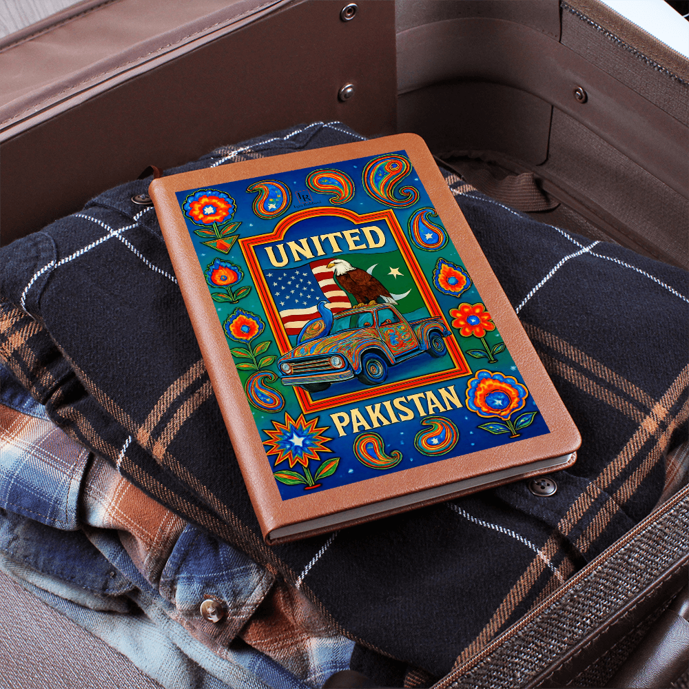 United Pakistan Leather Graphic Journal by Iqra Rabbani