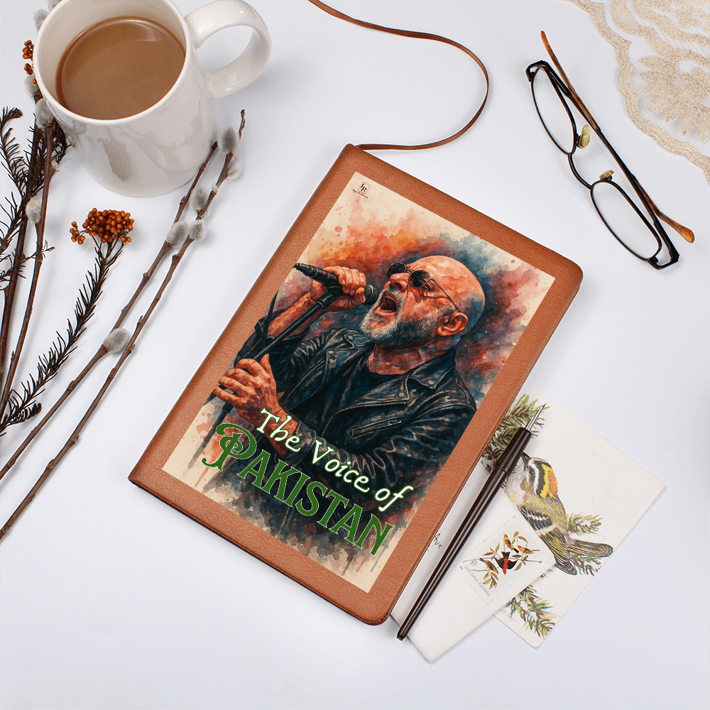 Ali Azmat The Voice of Pakistan Leather Graphic Journal by Iqra Rabbani