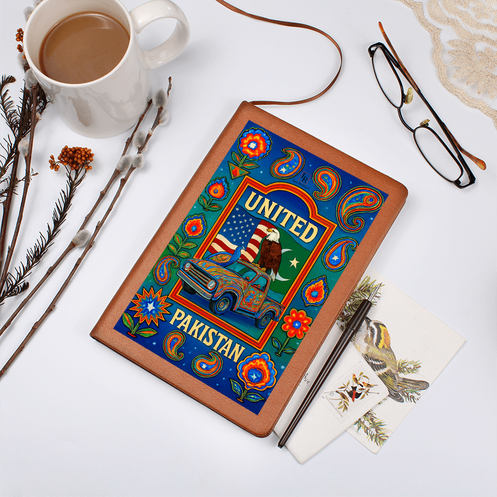 United Pakistan Leather Graphic Journal by Iqra Rabbani