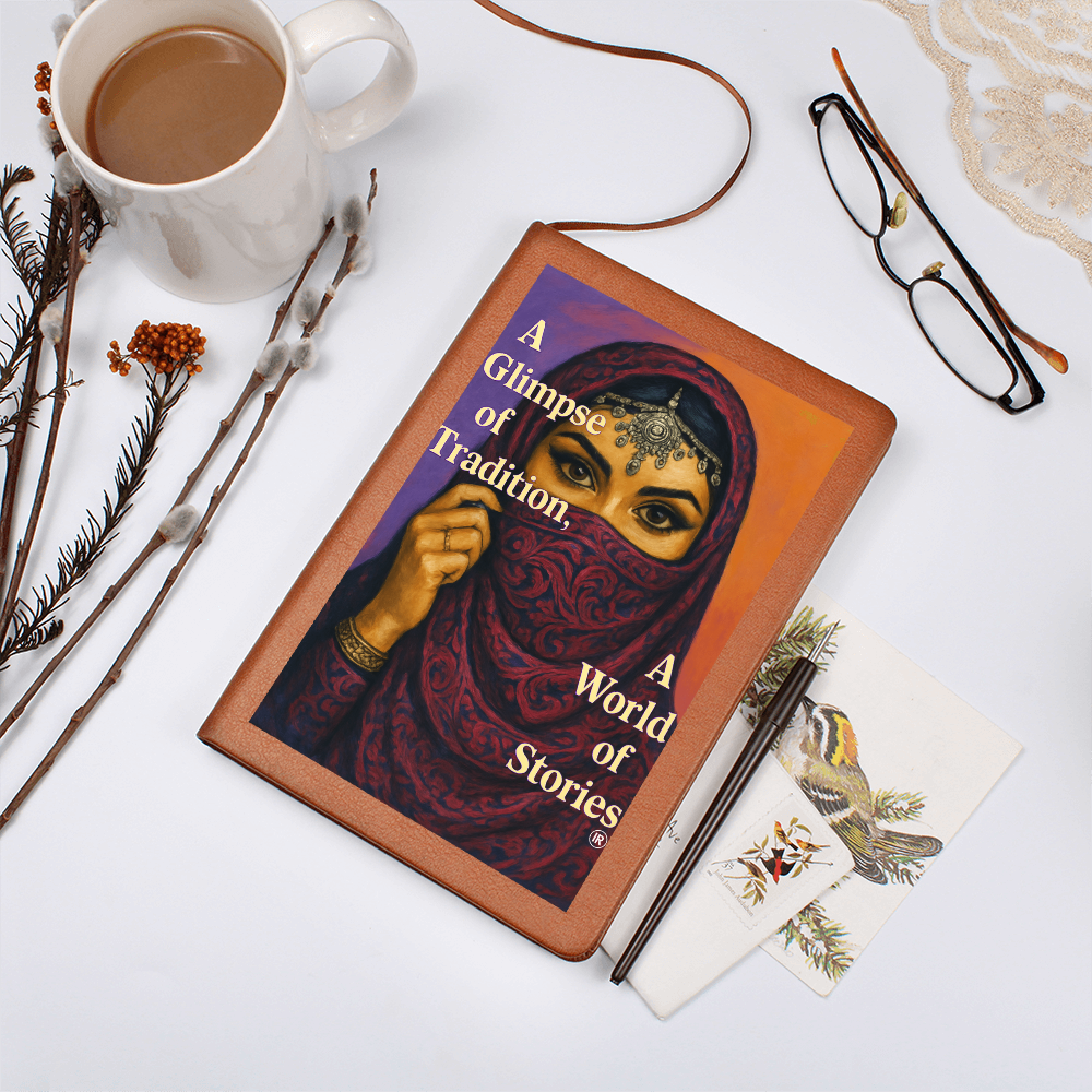 Traditional Arabic Style Graphic Leather Journal by Iqra Rabbani