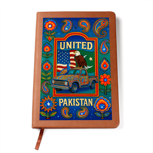 United Pakistan Leather Graphic Journal by Iqra Rabbani