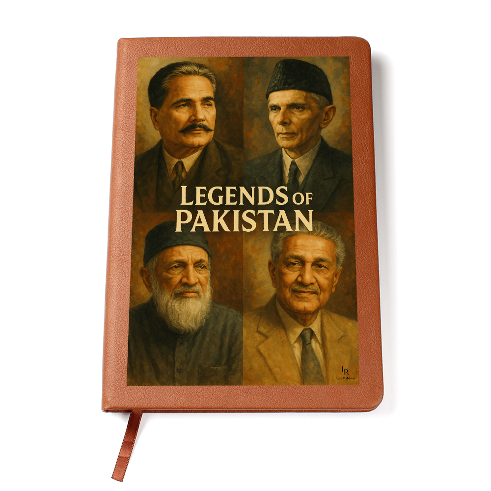 Legends of Pakistan Leather Graphic Journal by Iqra Rabbani