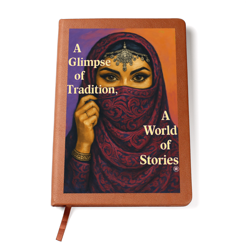 Traditional Arabic Style Graphic Leather Journal by Iqra Rabbani
