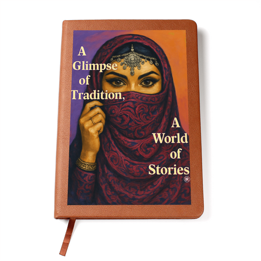 Traditional Arabic Style Graphic Leather Journal by Iqra Rabbani