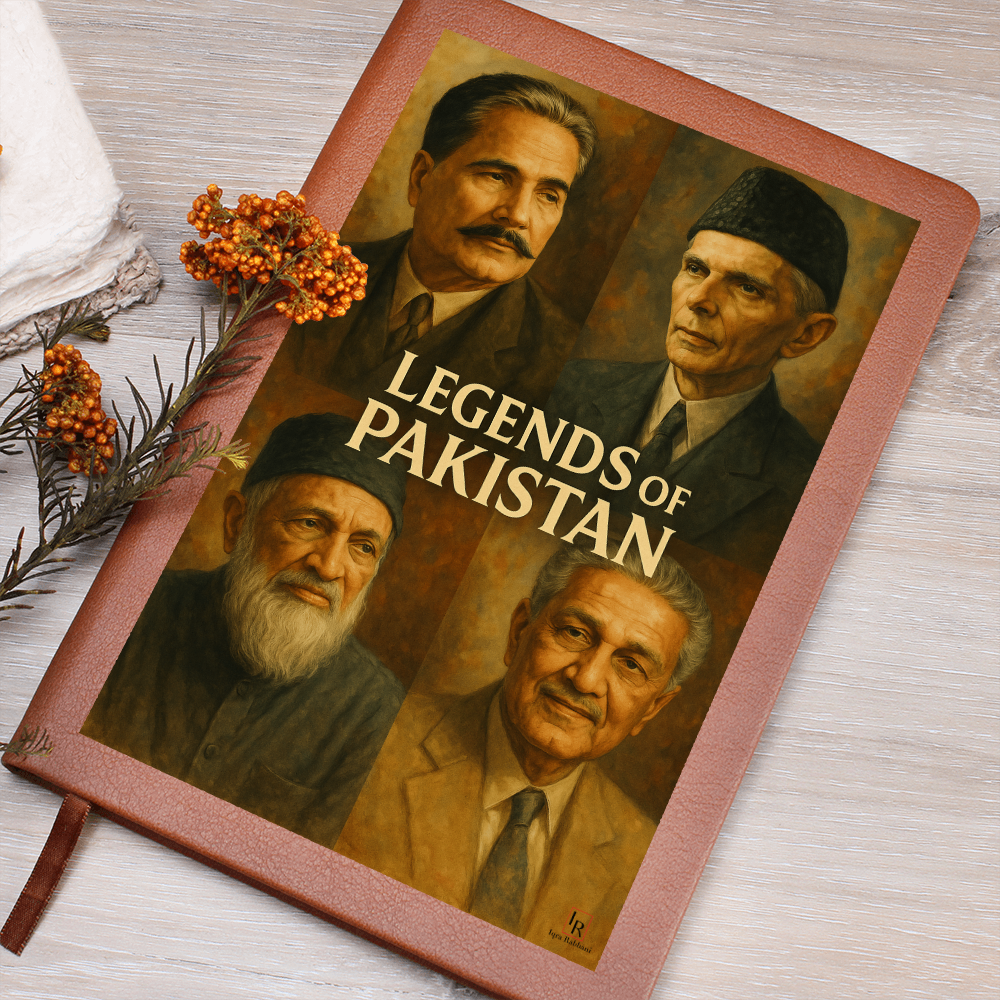 Legends of Pakistan Leather Graphic Journal by Iqra Rabbani