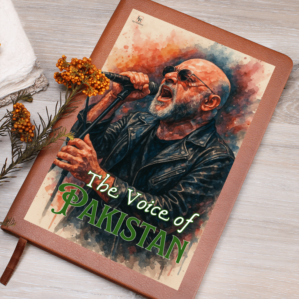 Ali Azmat The Voice of Pakistan Leather Graphic Journal by Iqra Rabbani