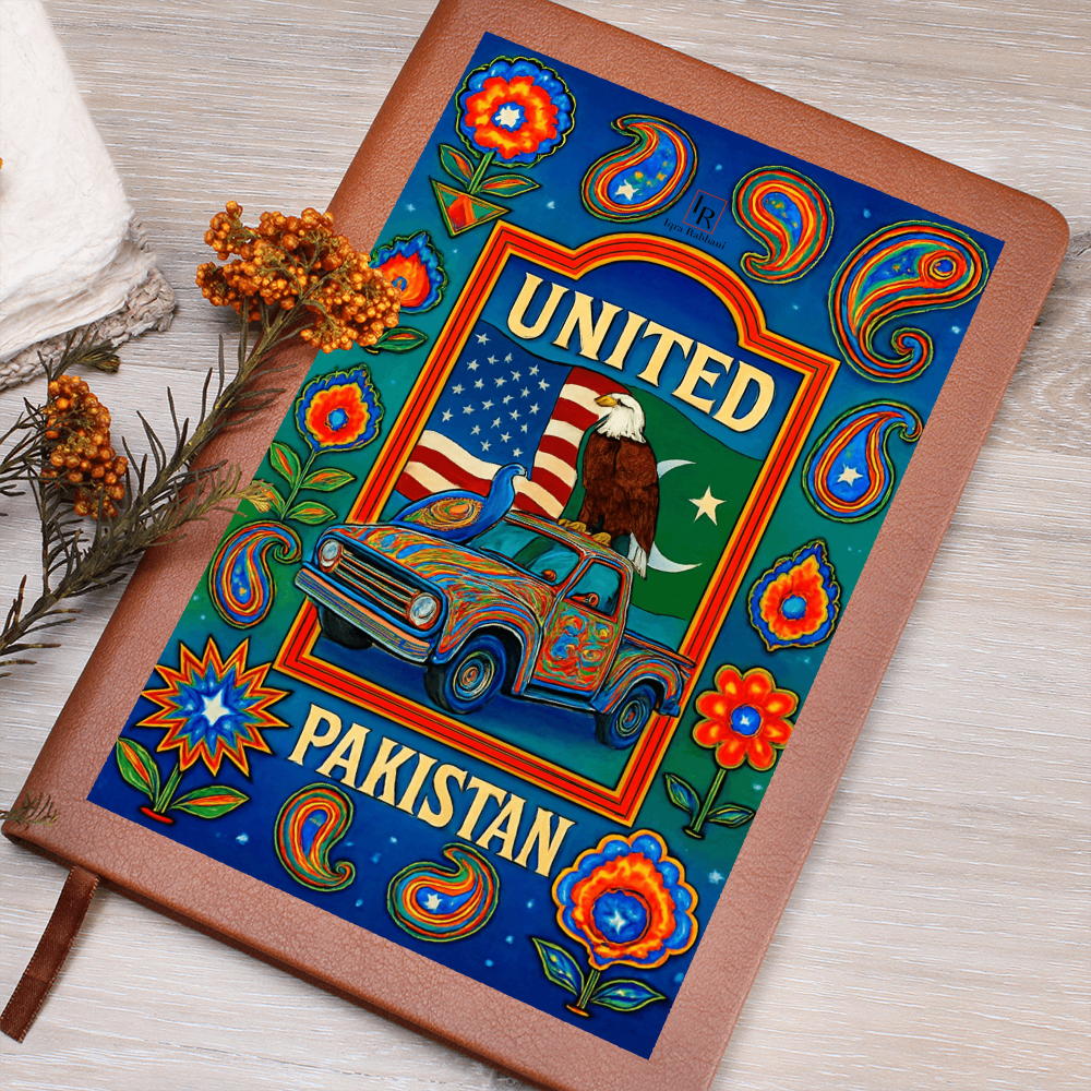United Pakistan Leather Graphic Journal by Iqra Rabbani