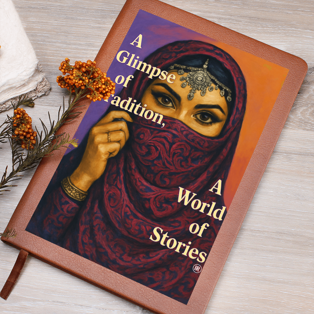 Traditional Arabic Style Graphic Leather Journal by Iqra Rabbani