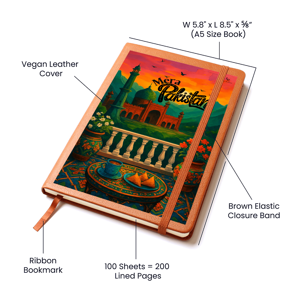 Mera Pakistan Leather Graphic Journal by Iqra Rabbani