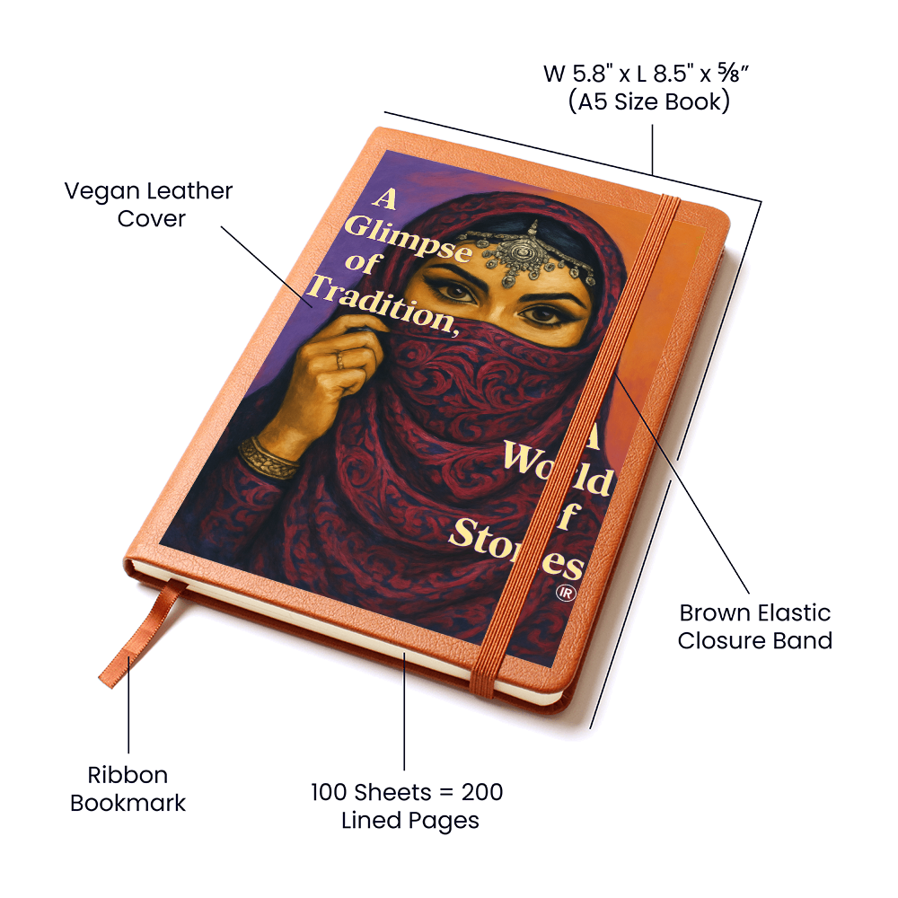 Traditional Arabic Style Graphic Leather Journal by Iqra Rabbani
