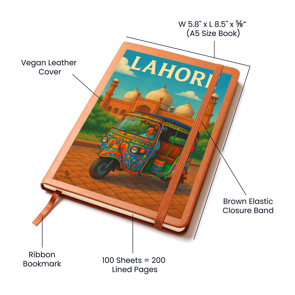 Lahore - Leather Graphic Journal by Iqra Rabbani