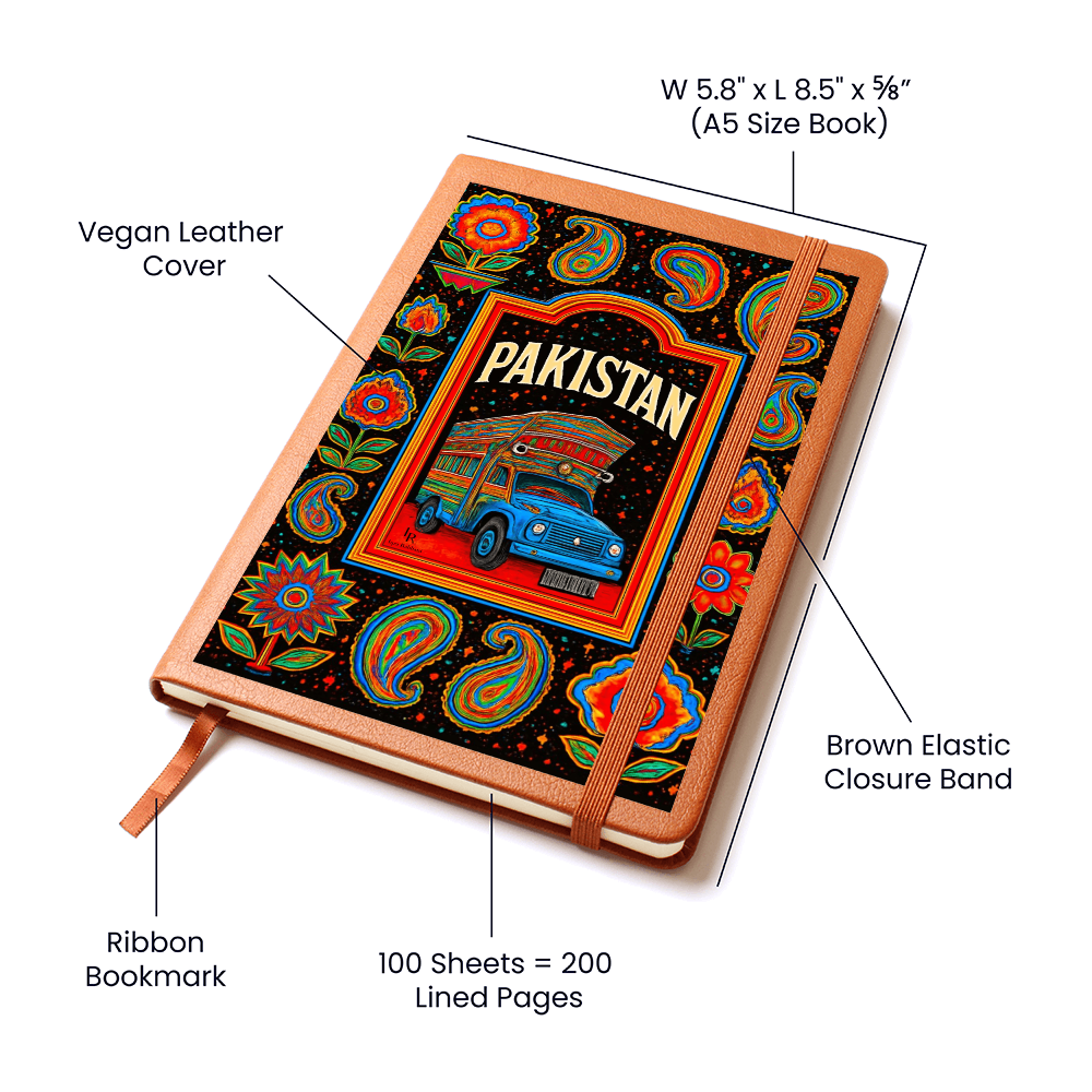 Pakistan - Leather Graphic Journal by Iqra Rabbani