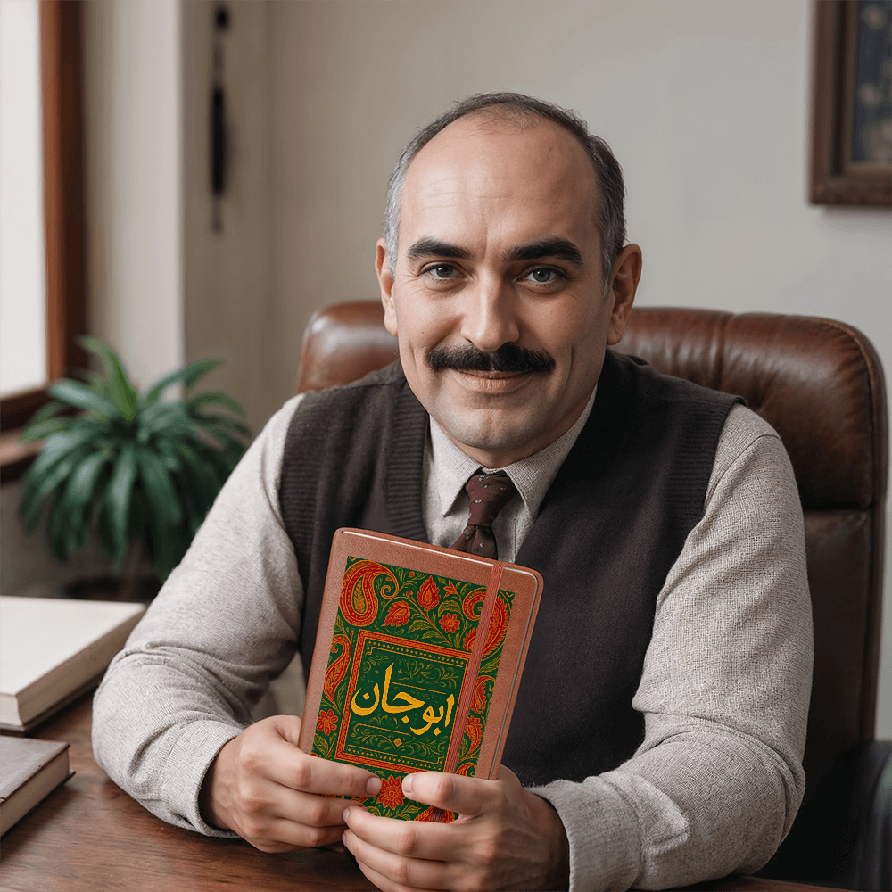 Abu Jaan Graphic Leather Journal by Iqra Rabbani