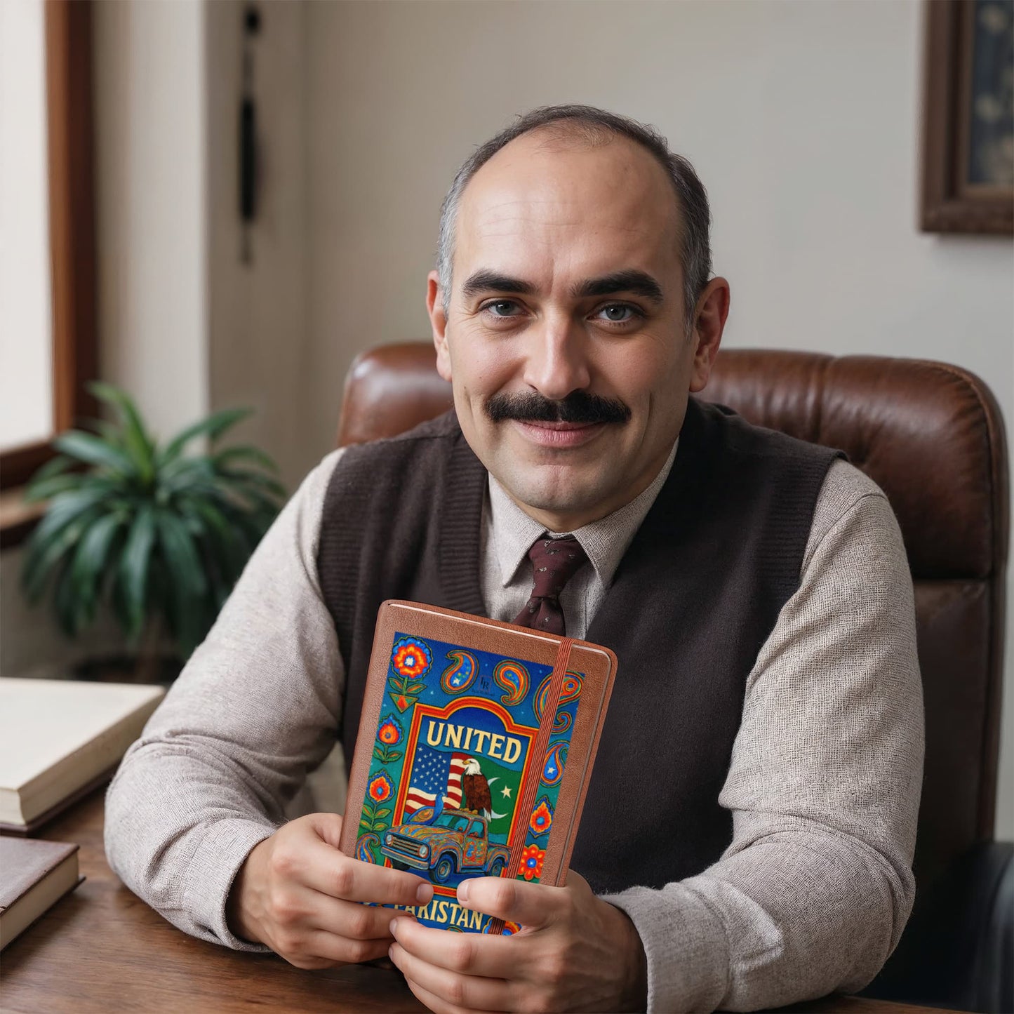 United Pakistan Leather Graphic Journal by Iqra Rabbani