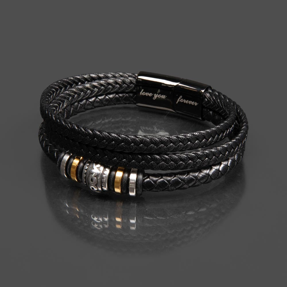 Promise Bracelet for Men – Vegan Leather and Stainless Steel - Stylish Gift for Him: Anniversary, Valentine's Day, Birthday, or Just Because Gift by Iqra Rabbani