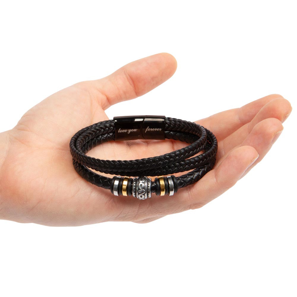 Promise Bracelet for Men – Vegan Leather and Stainless Steel - Stylish Gift for Him: Anniversary, Valentine's Day, Birthday, or Just Because Gift by Iqra Rabbani