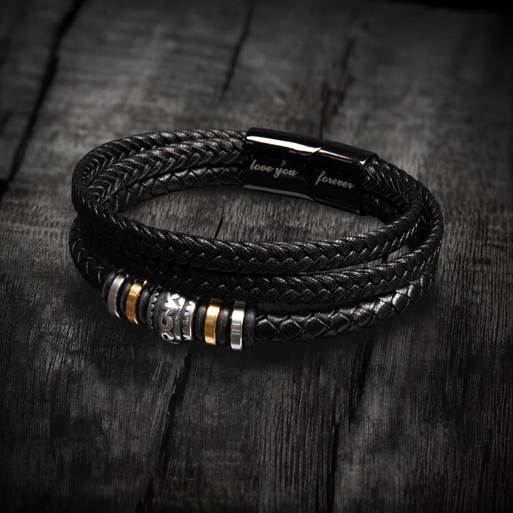 Promise Bracelet for Men – Vegan Leather and Stainless Steel - Stylish Gift for Him: Anniversary, Valentine's Day, Birthday, or Just Because Gift by Iqra Rabbani