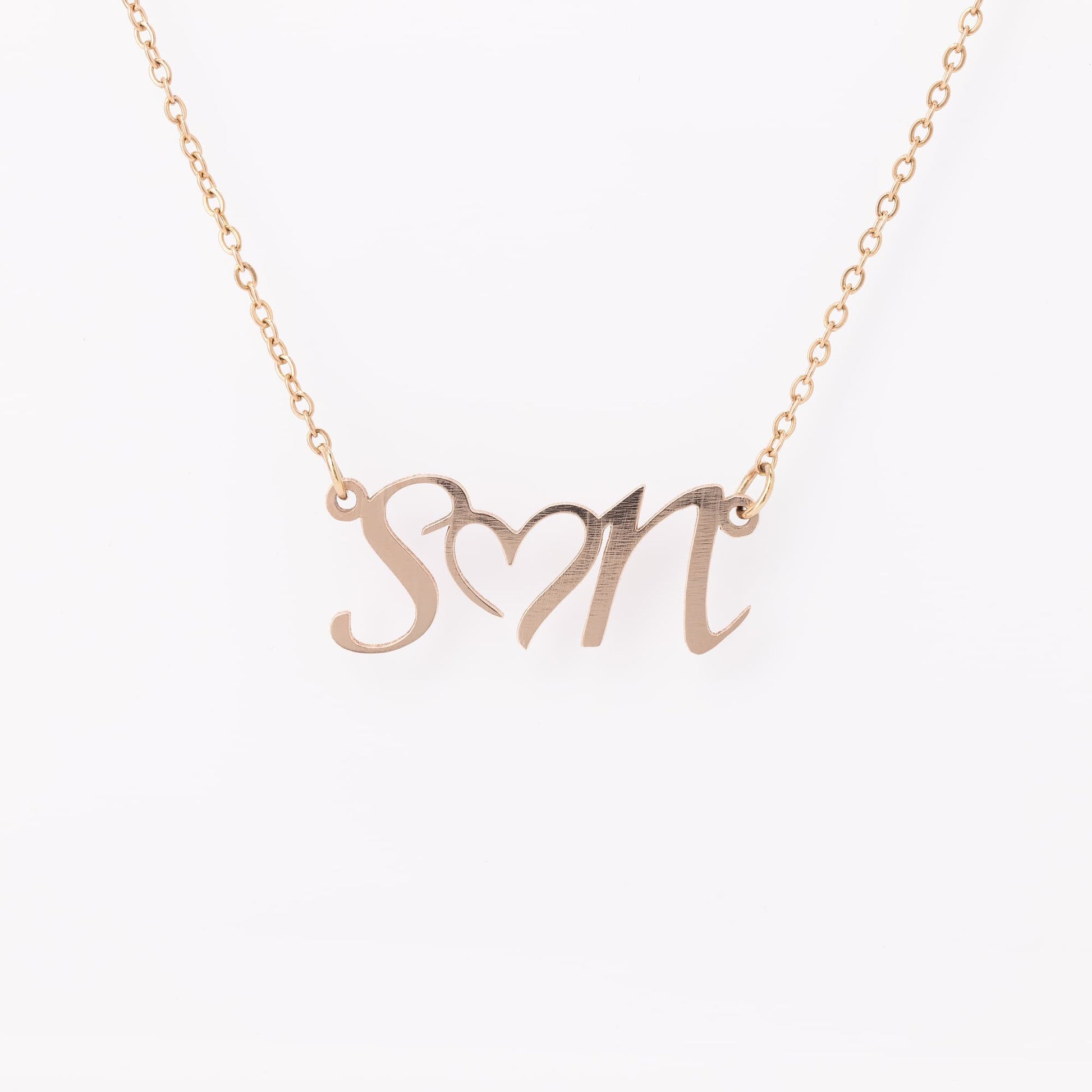 Double Initial Heart Necklace Personalized/Custom Gift for Her