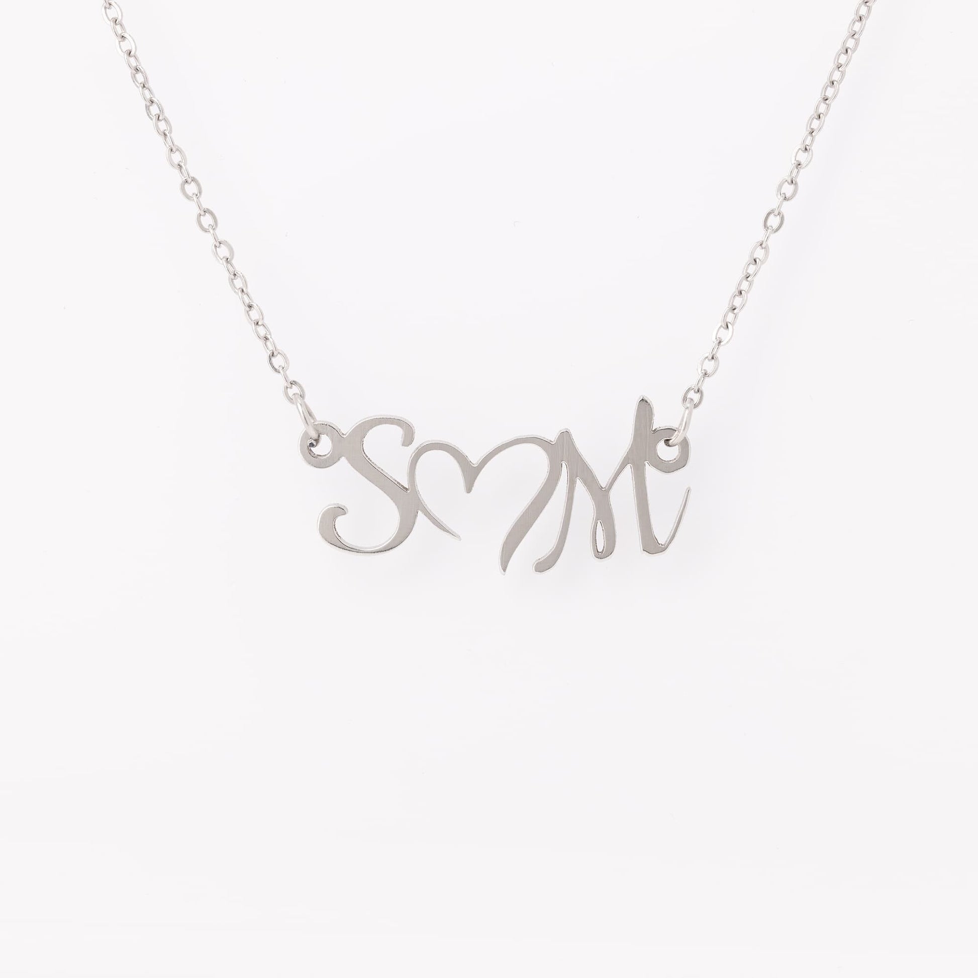 Double Initial Heart Necklace Personalized/Custom Gift for Her