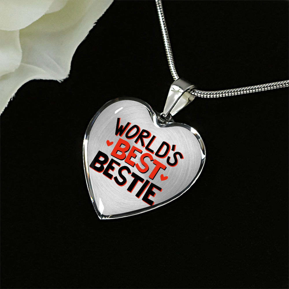 World's Best Bestie Heart Shaped Necklace Gift For Her