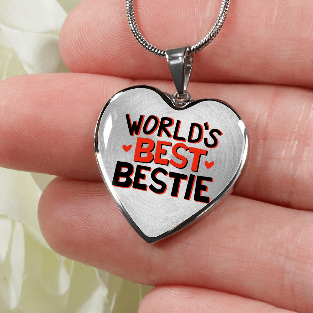 World's Best Bestie Heart Shaped Necklace Gift For Her