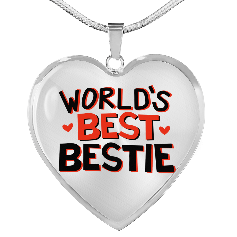 World's Best Bestie Heart Shaped Necklace Gift For Her