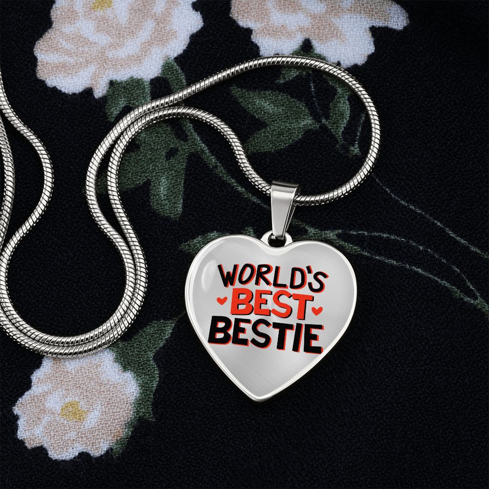 World's Best Bestie Heart Shaped Necklace Gift For Her