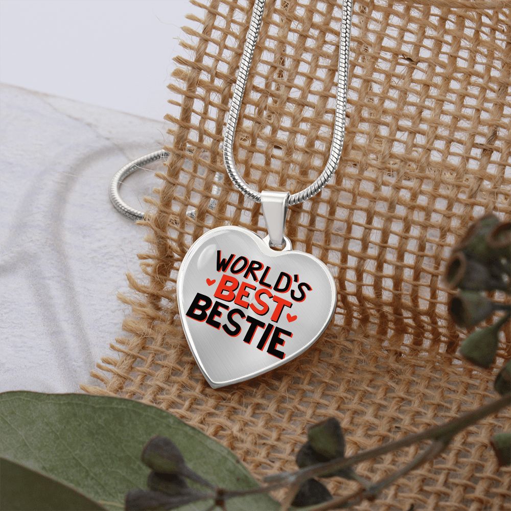World's Best Bestie Heart Shaped Necklace Gift For Her