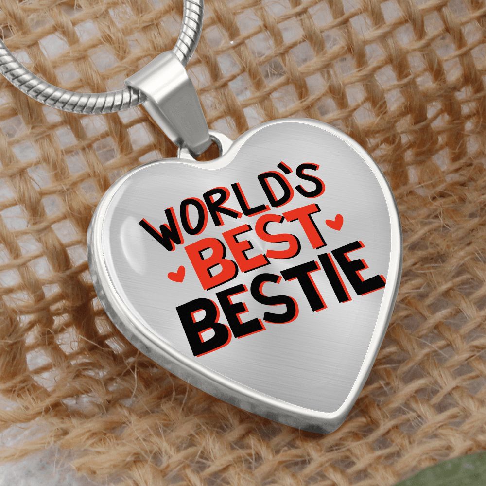 World's Best Bestie Heart Shaped Necklace Gift For Her