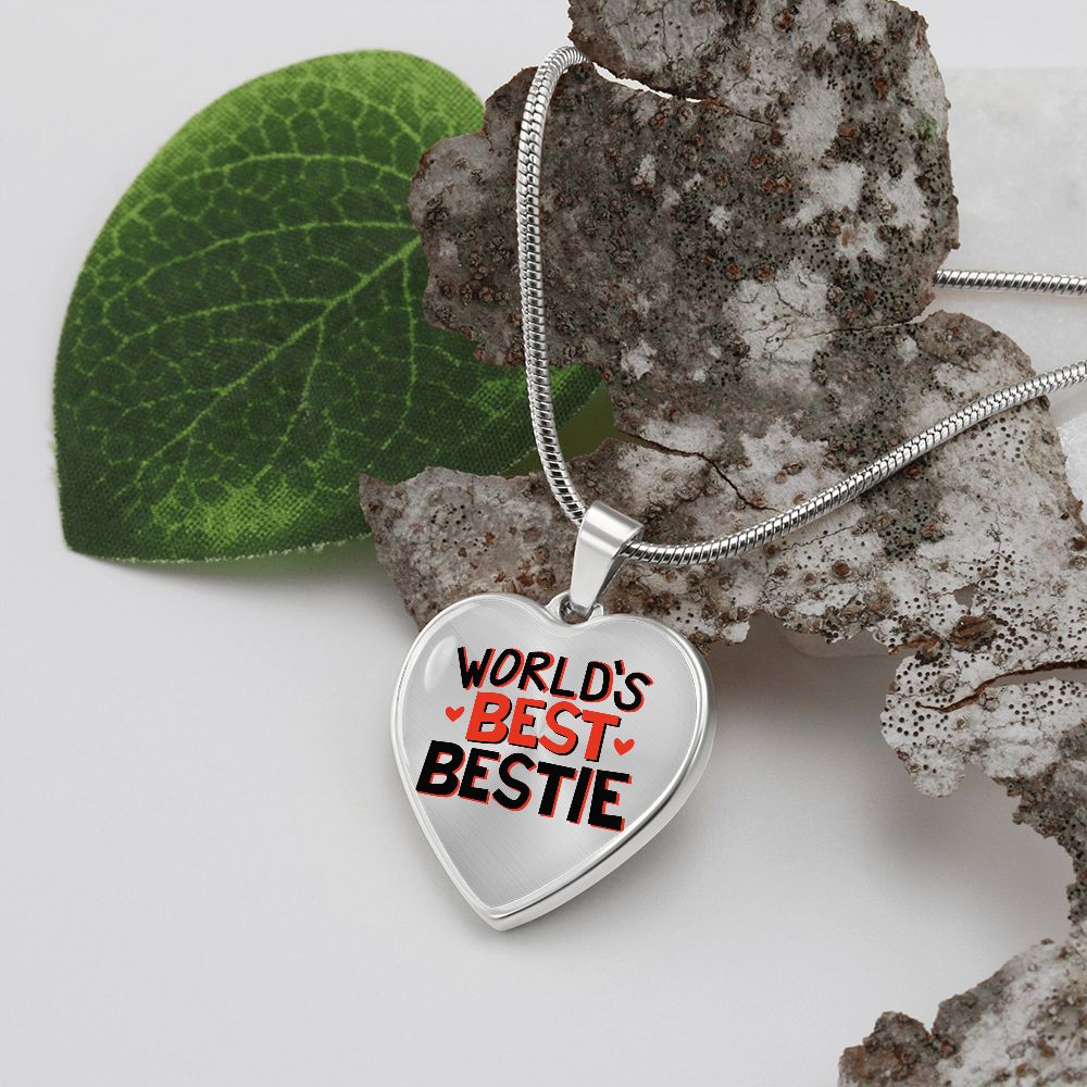 World's Best Bestie Heart Shaped Necklace Gift For Her