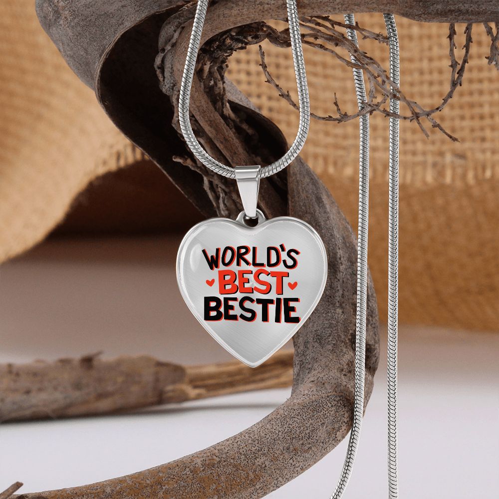World's Best Bestie Heart Shaped Necklace Gift For Her