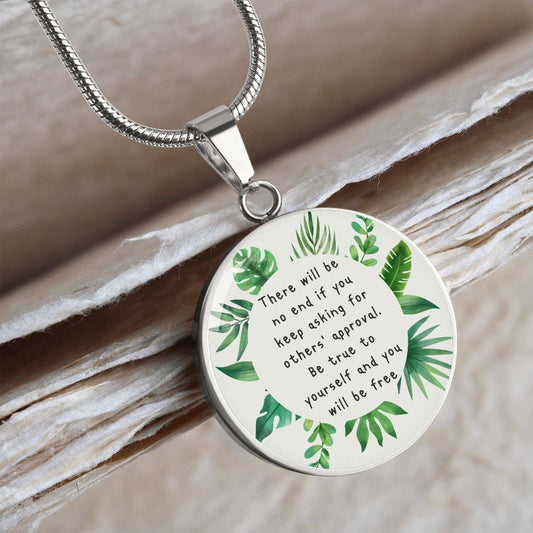 Encouragement Self Esteem Boaster Circle Pendant Gift For Her