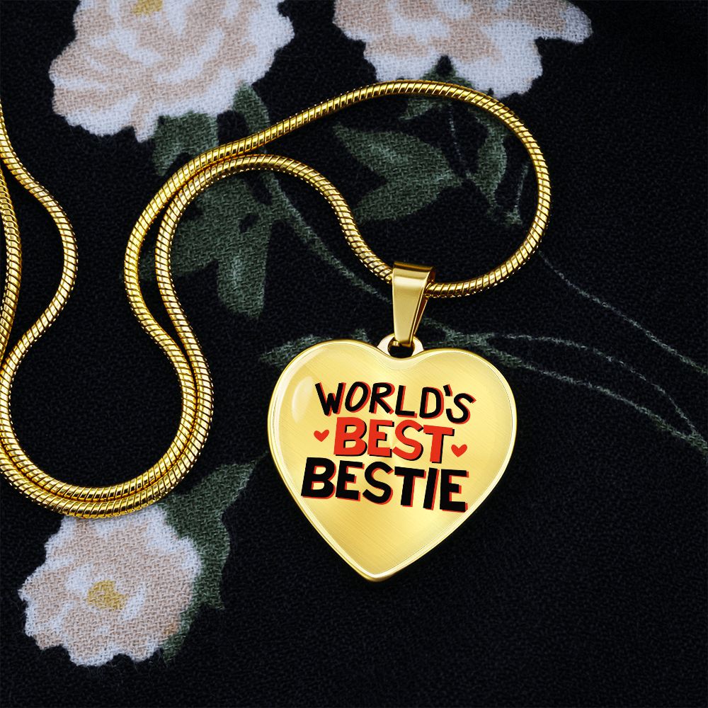 World's Best Bestie Heart Shaped Necklace Gift For Her