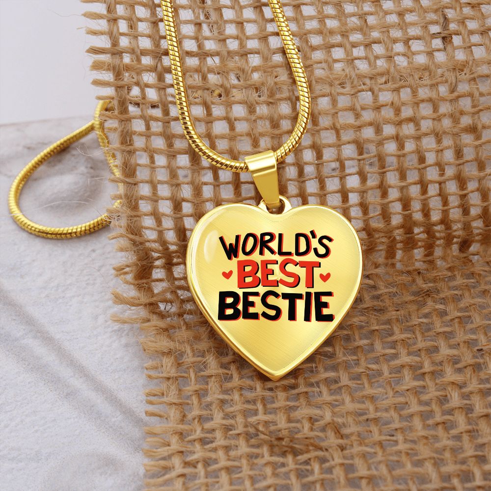 World's Best Bestie Heart Shaped Necklace Gift For Her