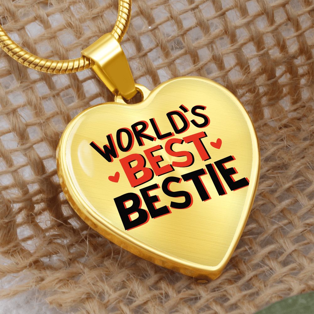 World's Best Bestie Heart Shaped Necklace Gift For Her