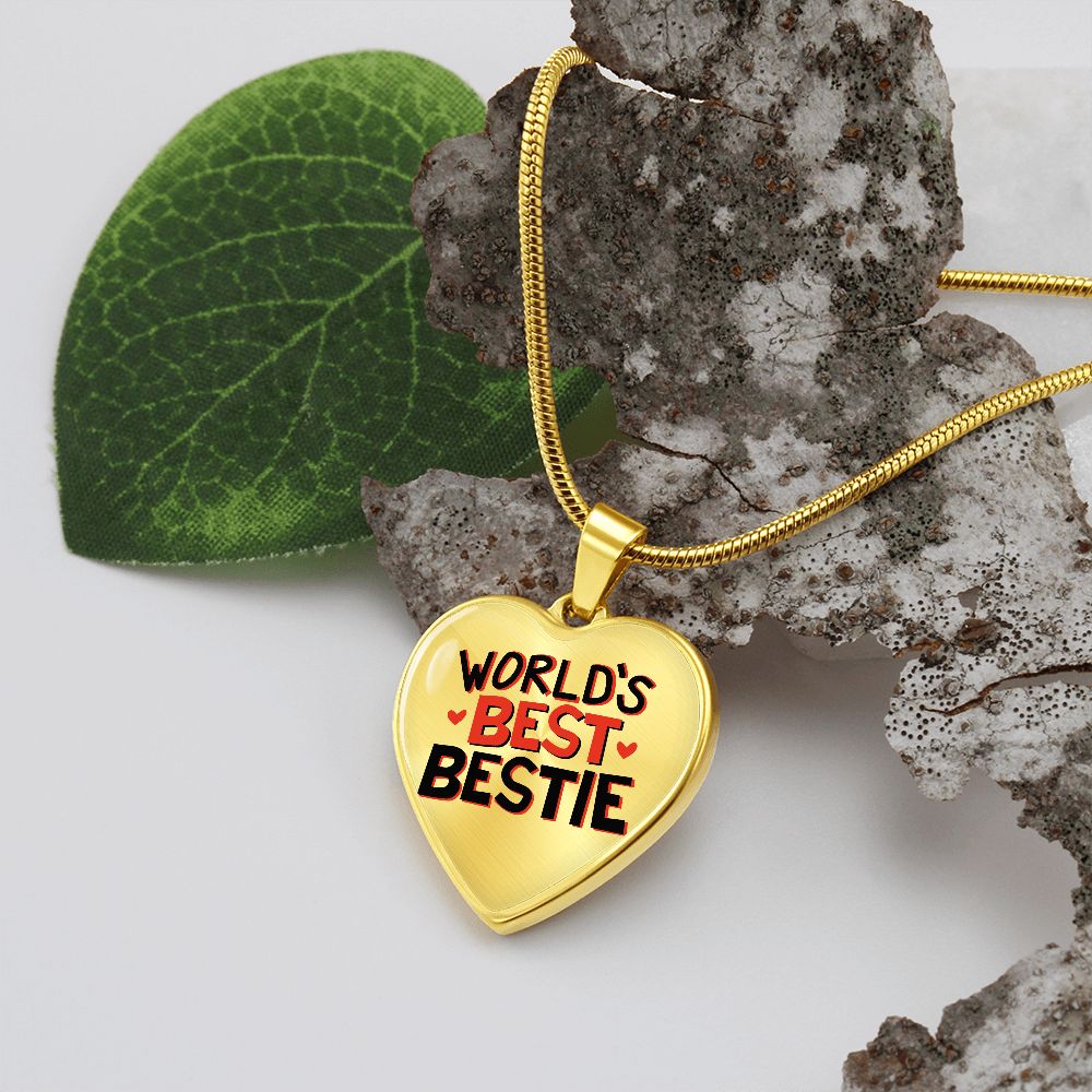 World's Best Bestie Heart Shaped Necklace Gift For Her