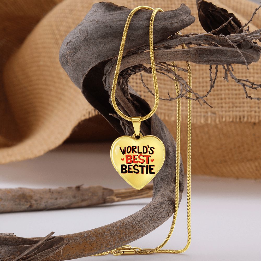 World's Best Bestie Heart Shaped Necklace Gift For Her