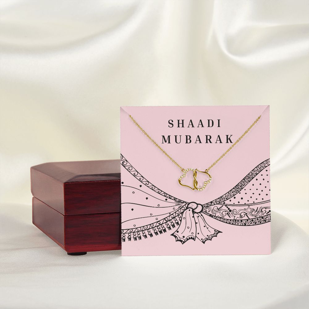 Shaadi Mubarak Everlasting Love Interlocking Hearts Necklace Gift For The Bride